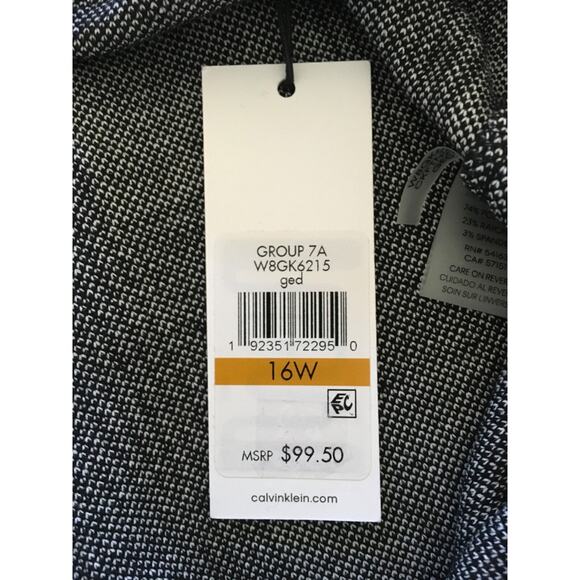 Calvin Klein Plus Size 16W Glen Plaid Ankle Pants Black & White $99.50 NWT - Picture 8 of 14